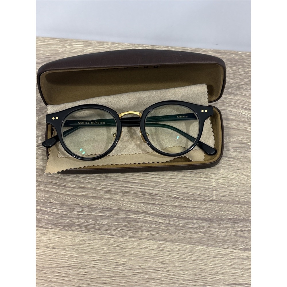 Gentle Monster Classico Col.01 Black Gold Eyeglasses Frames 46-23-152